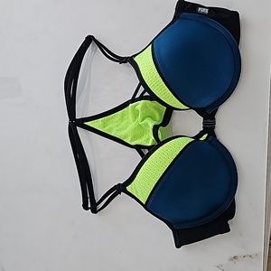 Victorias Secret Pink Push-Up Bra 34B Blue/Green